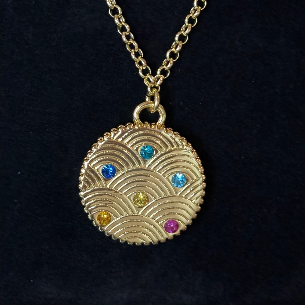 Kurt Geiger London Rainbow Medallion Pendant Necklace